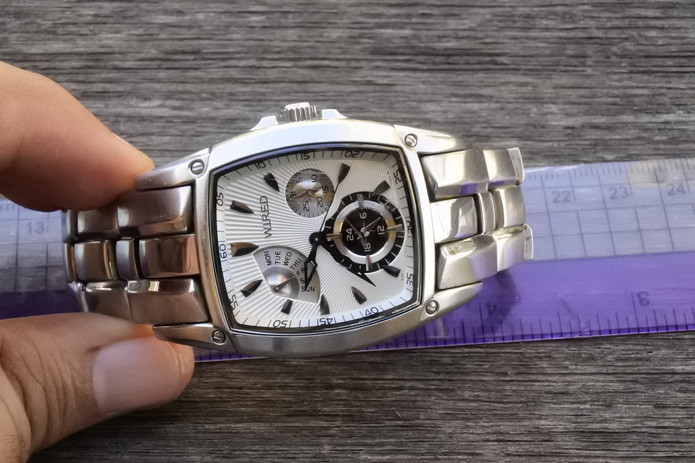 Vintage Seiko Wired Chronograph 5Y67 0AB0 White Dial Men Vintage Seiko Wired Chronograph 5Y67 0AB0 White Dial Men