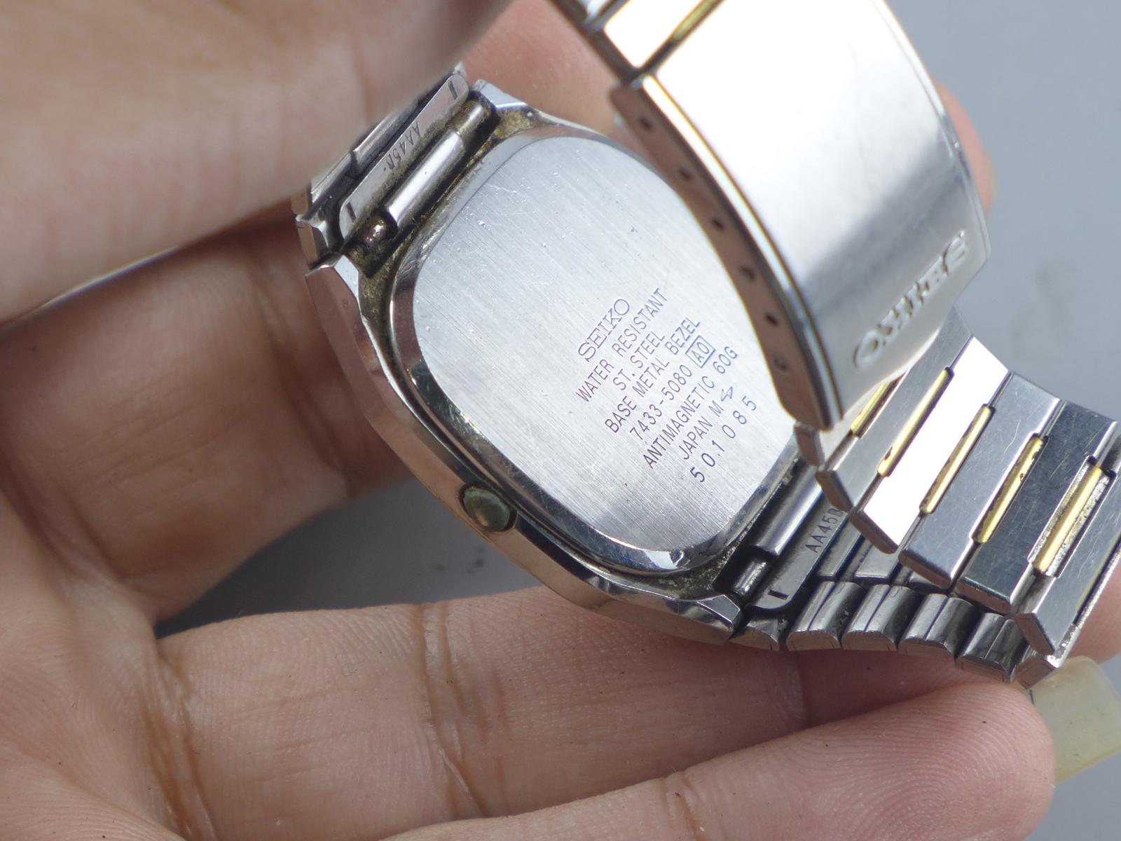 11】SEIKO セイコー 7433-5080 クロノス SS ゴールド文字盤 ボーイズ