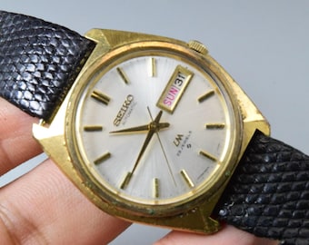 Vintage Seiko 7431 5360 Black Dial Men Quartz Watch Japan Square