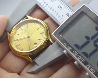 Vintage Seiko V722 6B20 Golden Dial Men Quartz Watch Japan JDM