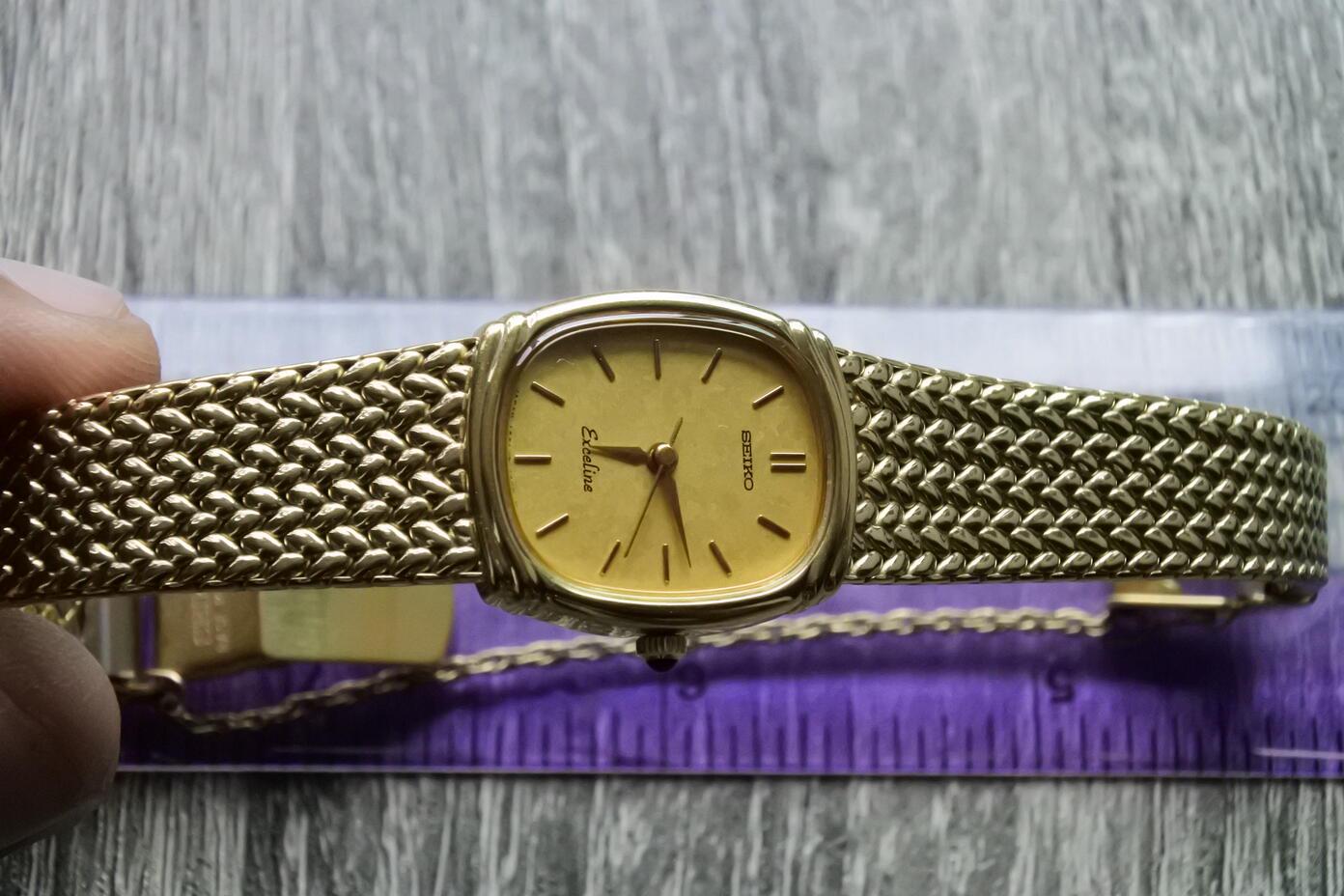 Vintage Seiko Exceline 1221 5890 Integrated Bracelet Lady Quartz