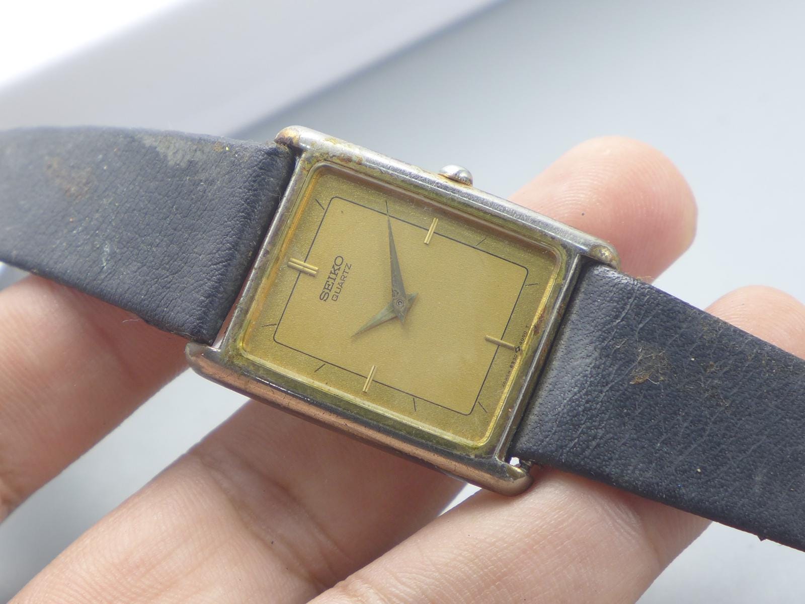 Vintage Seiko 6530 5550 Yellow Dial Men Quartz Watch Japan JDM