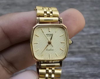 稼働品SEIKO EXCELINEセイコーエクセリーヌ腕時計 1221-5010 ☆超絶美麗☆セイコー SEIKO エクセリーヌ 1221-0190 レディース