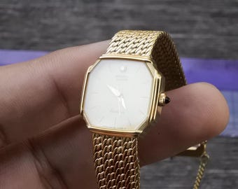 Vintage Seiko Gold Plated 1221 5080 Integrated Bracelet Lady