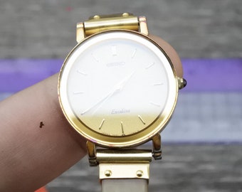 Vintage Seiko Exceline 7321 0390 Yellow Dial Lady Quartz Watch Vintage Seiko Exceline 7321 0390 Yellow Dial Lady Quartz Watch