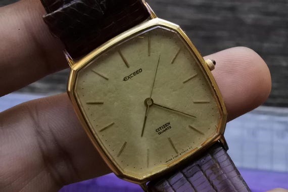 Vintage Citizen Gold Plated 30micron 2730 Yellow Dial Men Quartz