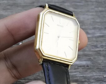 Vintage Seiko Gold Plated 5P31 5C50 Dress Watch Men Quartz