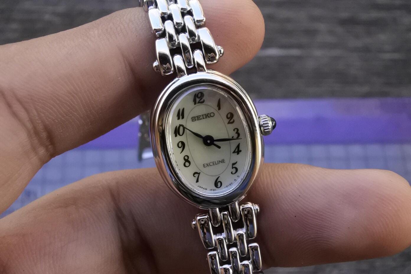 Vintage Seiko Exceline 1F21 5030 Integrated Bracelet Lady Quartz