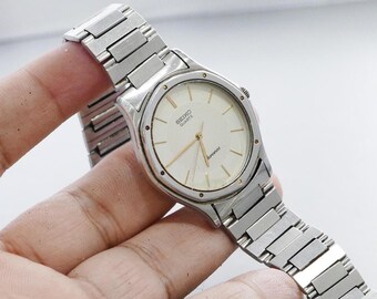 Vintage Seiko Chronos 7731 6000 White Dial Men Quartz Watch Japan