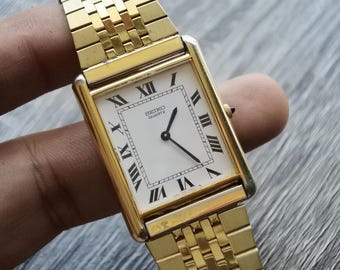 Seiko tank 7430 スクエア ヴィンテージメンズ腕時計
