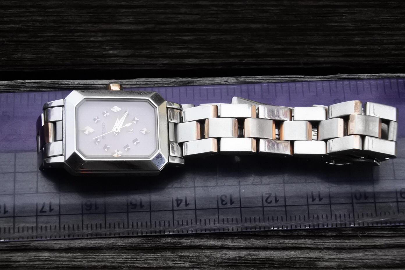 Vintage Seiko Lukia Solar V111 0BH0 Pink Dial Lady Quartz Watch