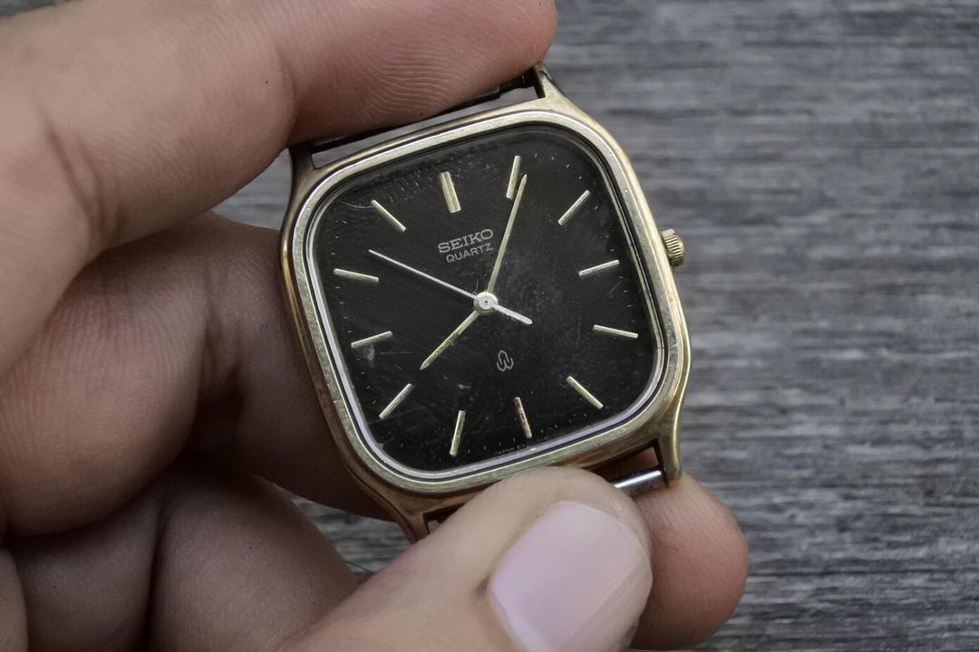 見事な創造力 Plated Gold Seiko Vintage 6431 Watch Quartz Men Dress 5050 ドルチェ