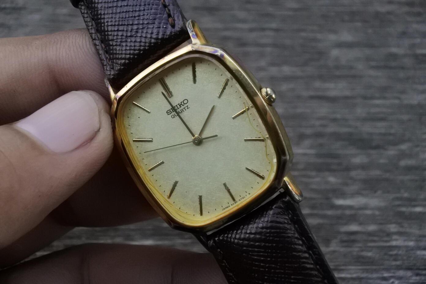 Vintage Seiko Gold Plated 30micron 6030 5640 Dress Men