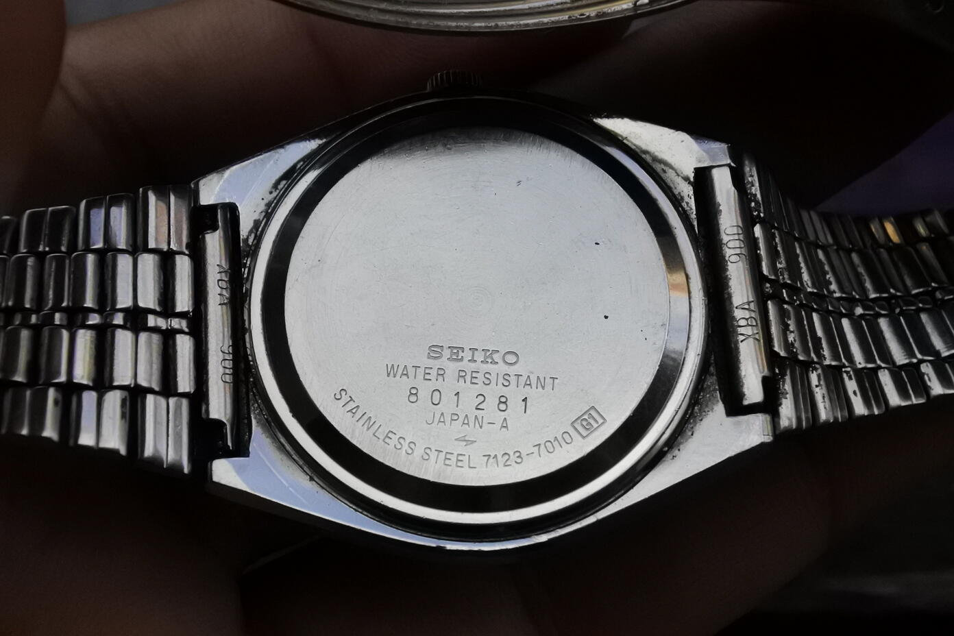 Vintage Seiko Type II 7123 7010 Green Dial Men Quartz Watch Japan