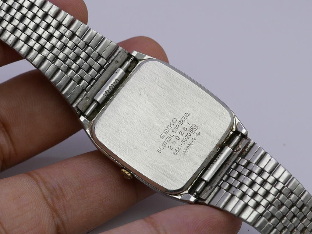 Vintage Seiko Gold Plated 8621 5020 White Dial Men Quartz Watch