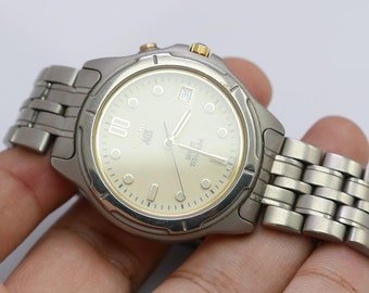 Reloj de cuarzo vintage Seiko Spirit Titanium AGS 5M22 6b50 con esfera  luminosa para hombre, forma redonda japonesa de 38 mm