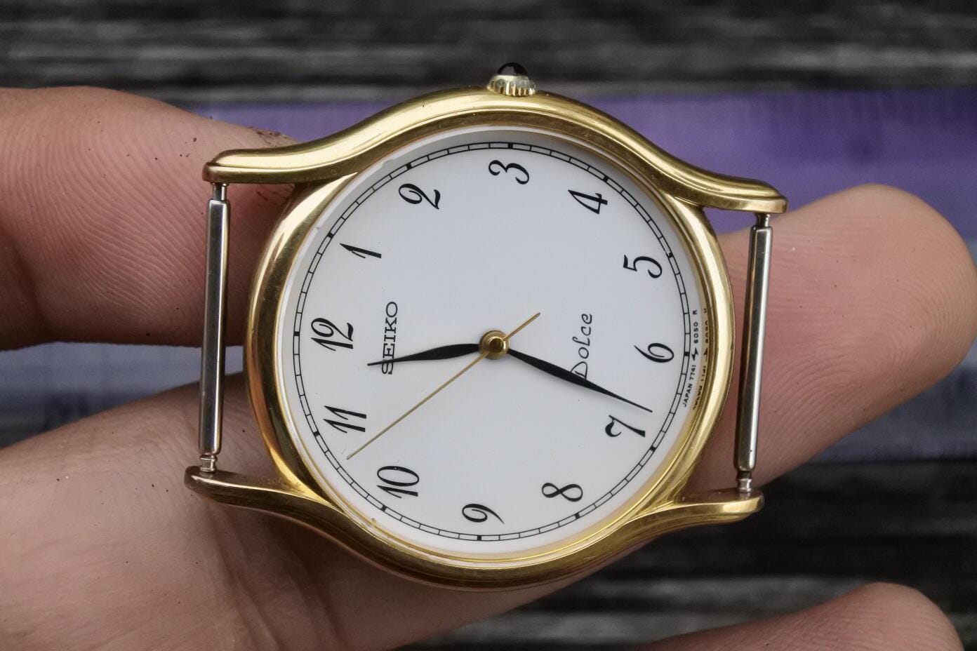 Vintage Seiko Dolce Gold Plated 30micron 7741 6030 White Dial Men