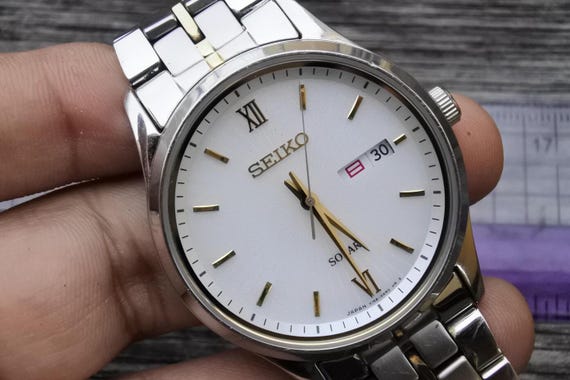 【新品未使用】セイコー　ソーラー　箱説保　希少　V158-HAC0 セイコー ソーラー 箱説保 希少 V158-HAC0 定価4.5万 SEIKOセイコー