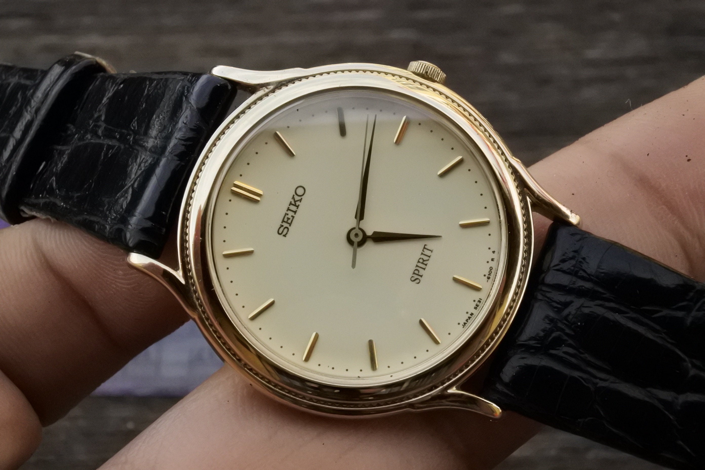 Vintage Seiko Spirit Gold Plated 5E31 6060 Men Quartz Watch Japan 