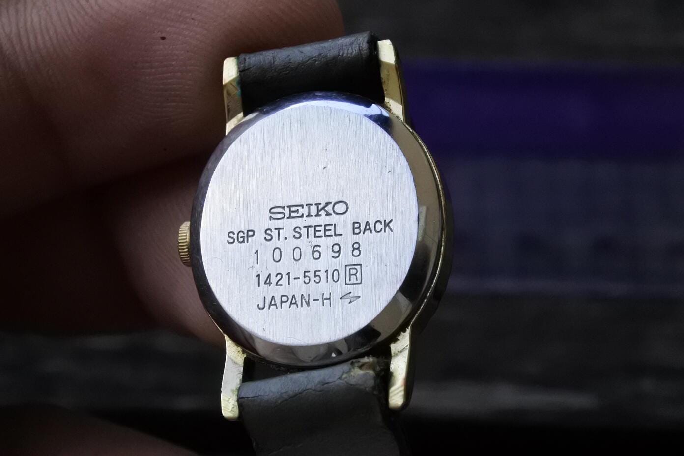 Vintage Seiko Gold Plate 1421 5510 White Dial Lady Quartz Watch 