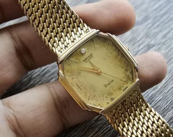 Vintage Seiko Dolce 14K Base Steel 7731 7000 Textured Dial Vintage Seiko Dolce 14K Base Steel 7731 7000 Textured Dial