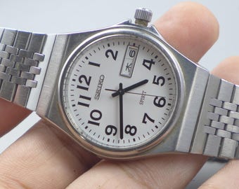 Vintage Rare Hattori Seiko Lassale 8N25 6000 Silver Dial 34Mm