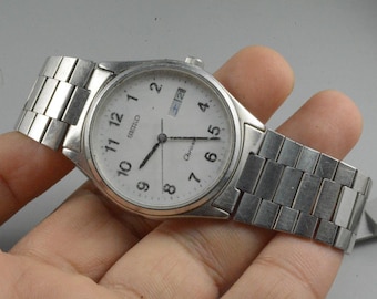 Vintage Seiko Chronos 7433 5080 Textured Dial Men Quartz Watch