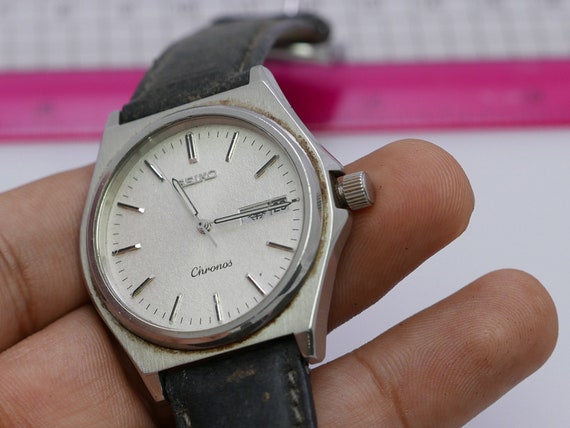 Vintage Seiko Chronos 5H23 7060 Snowflex Dial Men Quartz Watch