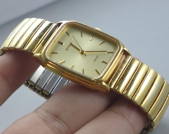 Vintage Seiko Chronos 7433 5080 Textured Dial Men Quartz Watch
