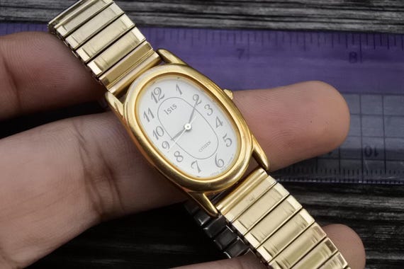 Vintage Citizen Gold Plated 5930 White Dial Lady Quartz Watch