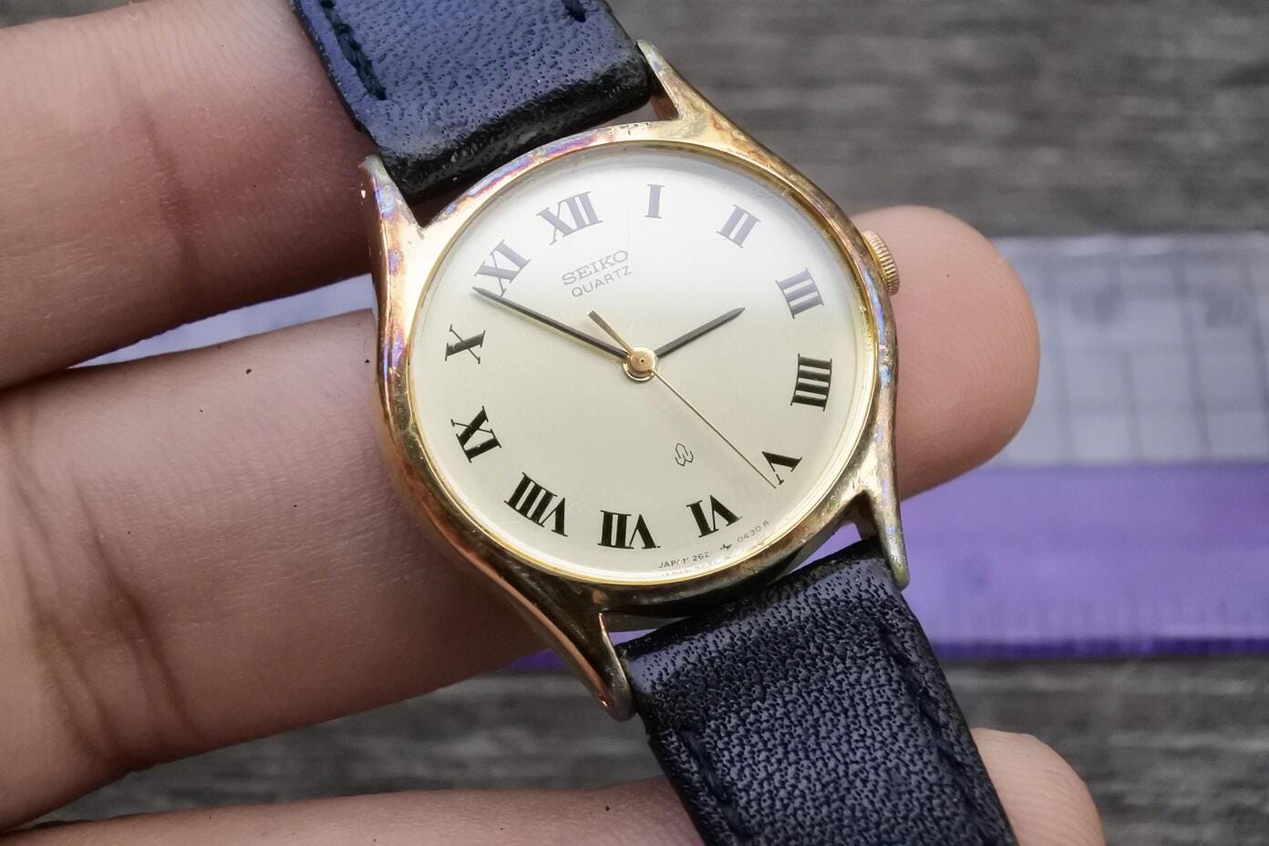 Vintage Seiko Gold Plate 2621 5210 Roman Numeric Dial Lady Quartz
