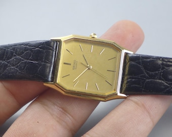 Vintage Seiko Exceline 7320 6520 Roman Numeral Dial Lady Quartz