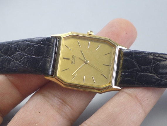 Vintage Seiko 9021 5260 Yellow Dial Men Quartz Watch Japan JDM