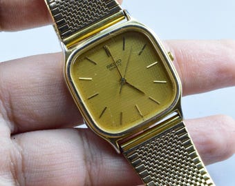 Vintage Seiko Chronos 7433 5080 Textured Dial Men Quartz Watch