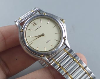 Vintage Seiko Cadet 7N00 6A20 Creamy Dial Lady Quartz Watch Japan