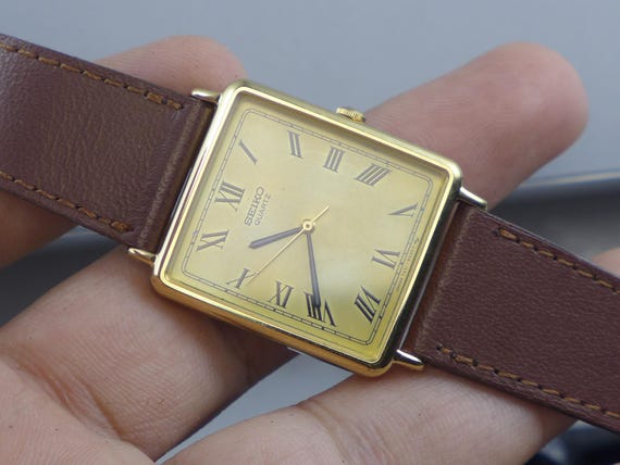 Vintage Seiko Gold Plate 7431 5180 Roman Numeric Dial Men 