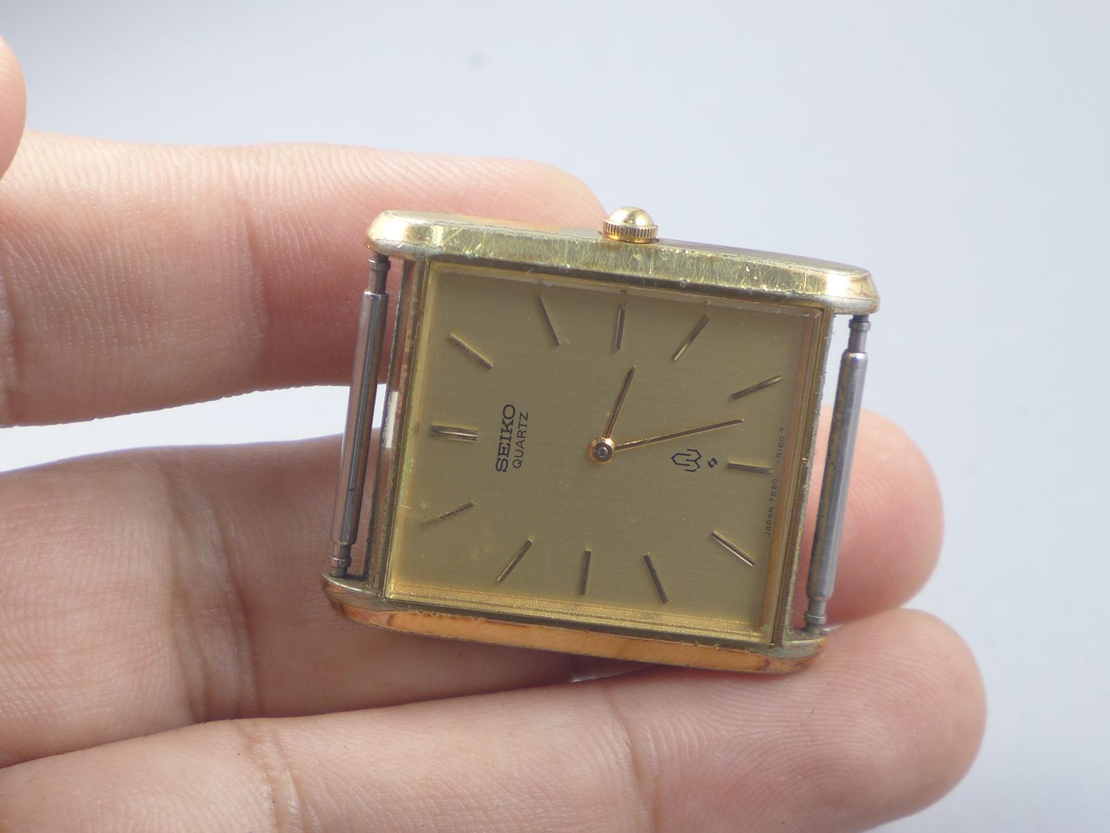 Vintage Seiko Gold Plate 7820 5160 Golden Dial Men Quartz Watch 