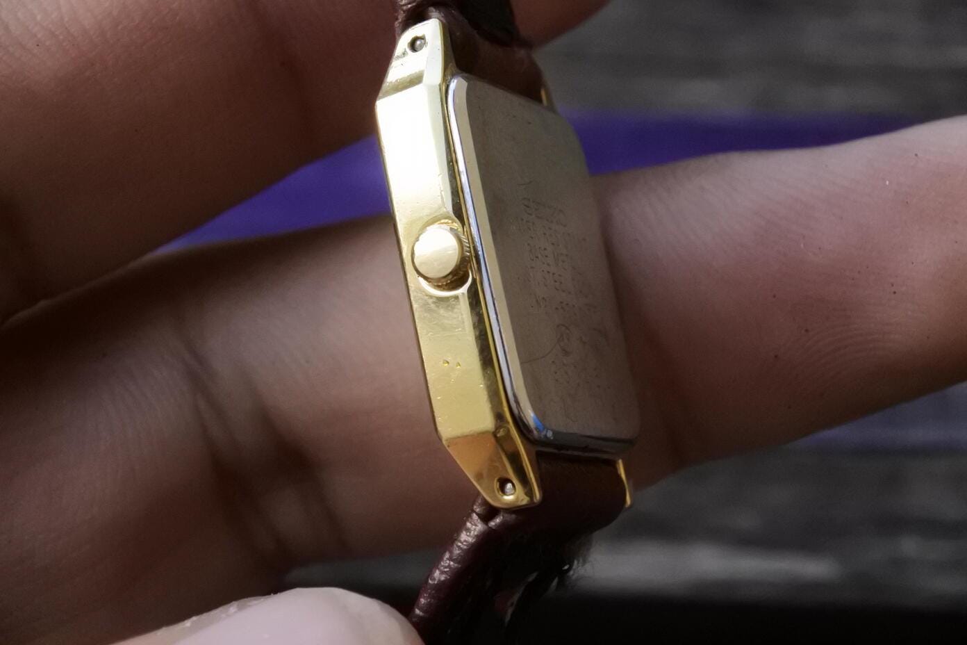 Vintage Seiko 4N21 5090 Yellow Dial Lady Quartz Watch Japan Square