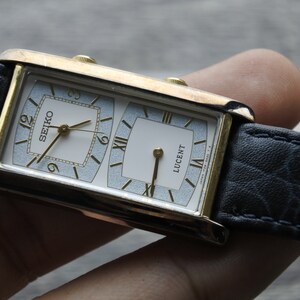 Vintage Seiko Lucent 1F2W 5A00 Watch Japan Two Watch Two Time