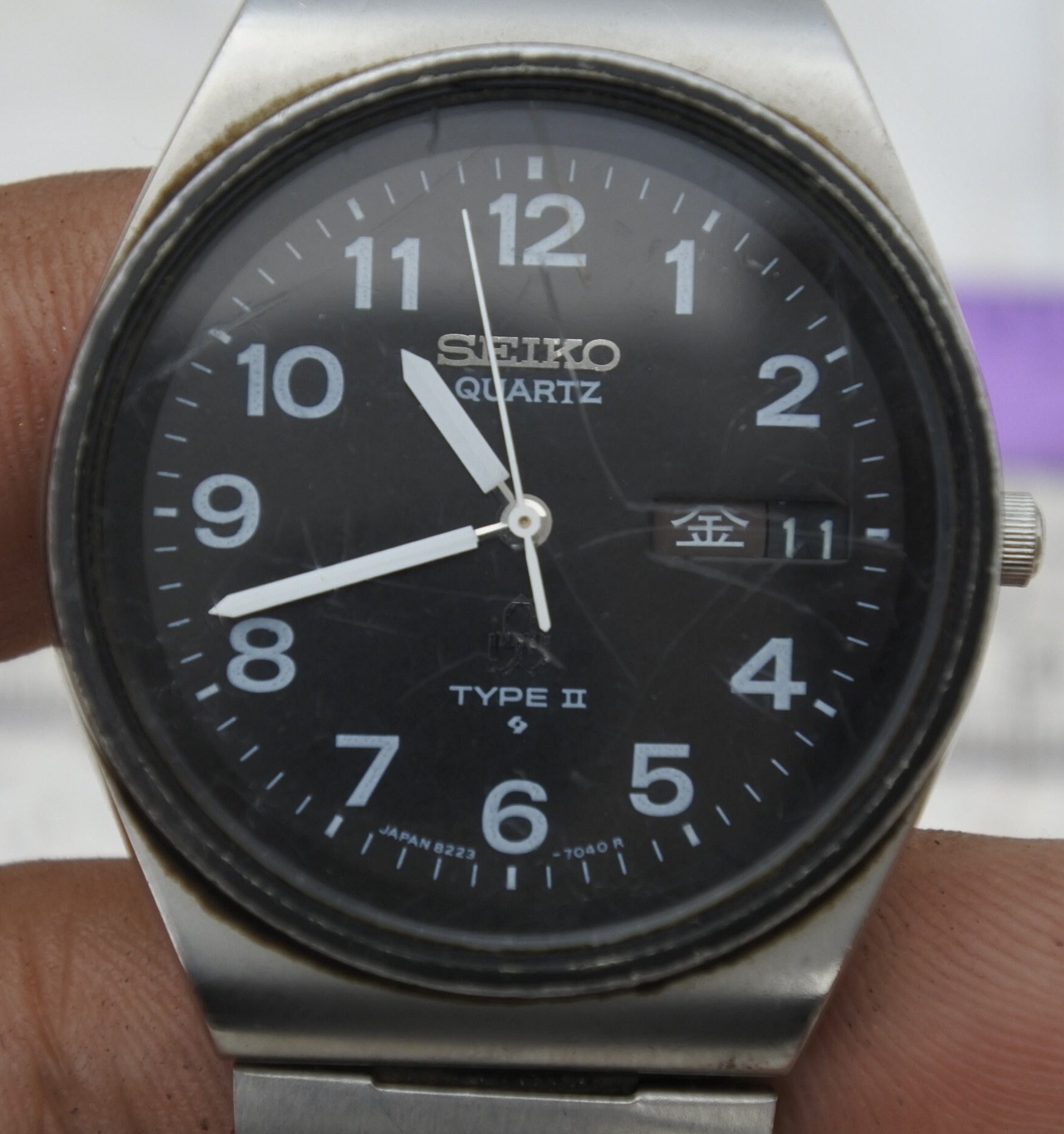 Vintage Seiko Type II 8223 7030 Black Dial Men Quartz Vintage Seiko Type II 8223 7030 Black Dial Men Quartz
