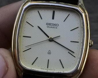 Vintage Seiko Gold Plated 6030 5190 Textured Dial Men Quartz Watch