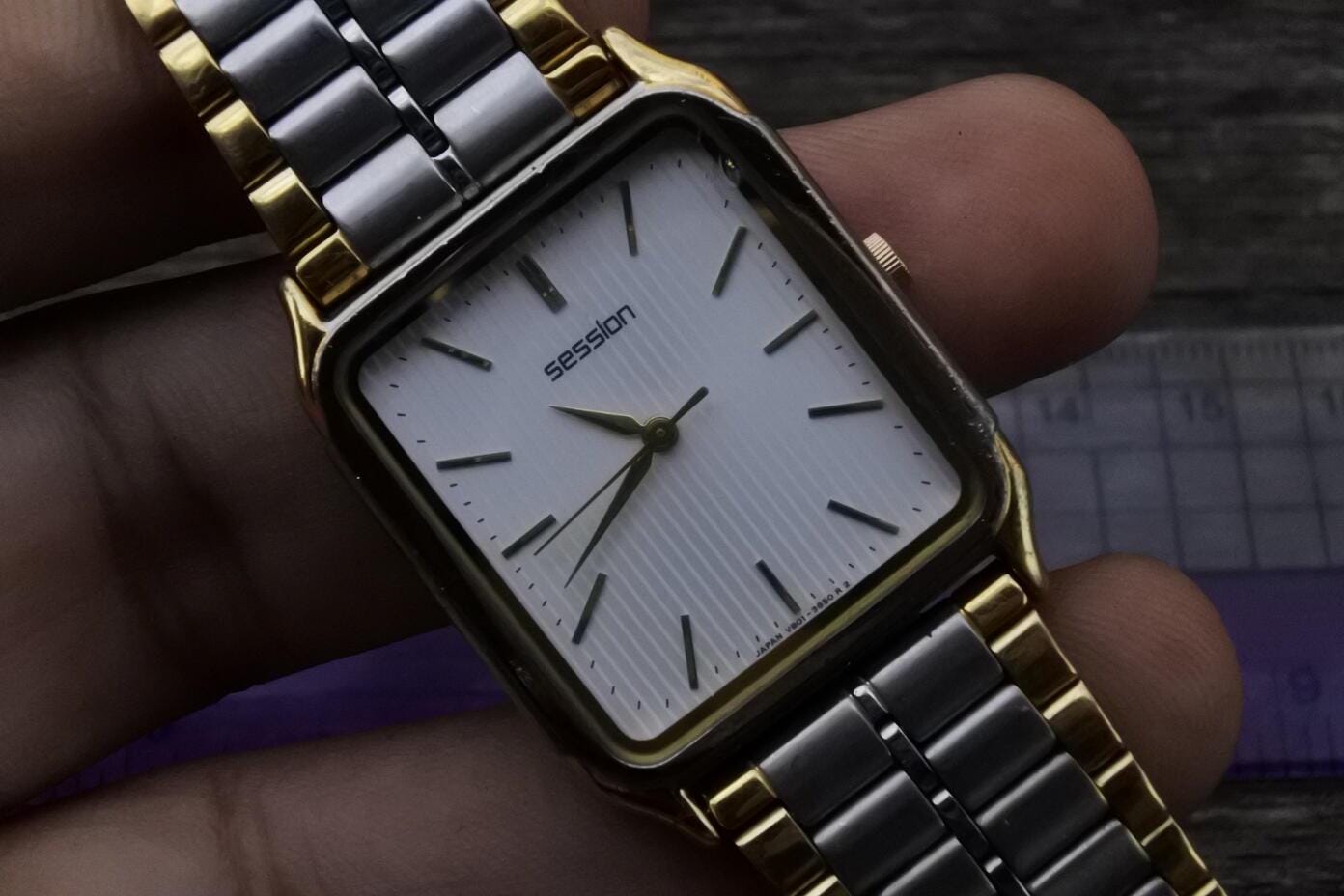 Vintage Seiko Session V801 5460 Textured Dial Men Quartz Watch