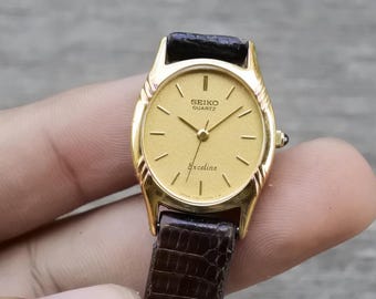 Vintage Seiko Exceline Gold Plated 7321 5010 Textured Dial