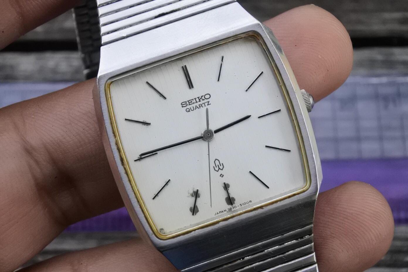 Vintage Seiko Sx 7830 5080 White Dial Men Quartz Watch Japan 