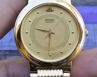 Vintage Seiko Galaxy V701 1K00 Integrated Bracelet Men Quartz