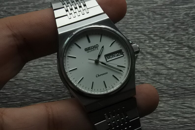 Vintage Watch Japan JDM Seiko Chronos Quartz Men Round Shape Etsy