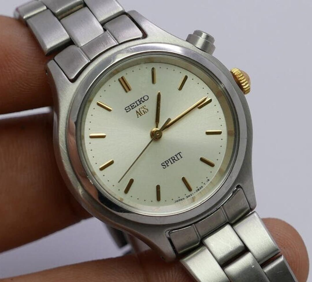 Vintage Seiko Spirit AGS 3M21 0A70 Semi automatic Lady Quartz Watch Japan Round Shape 33mm Etsy
