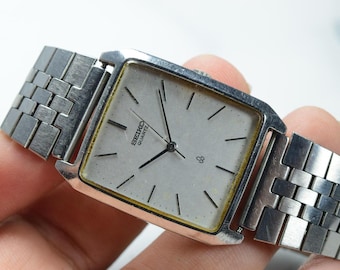 Vintage Seiko Spirit 5E31 5B50 Golden Dial Men Quartz Watch Japan
