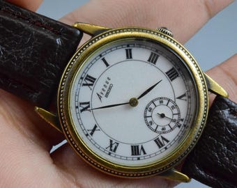 Vintage Seiko Exceline Gold Plated 8420 5540 Roman Numeric Dial