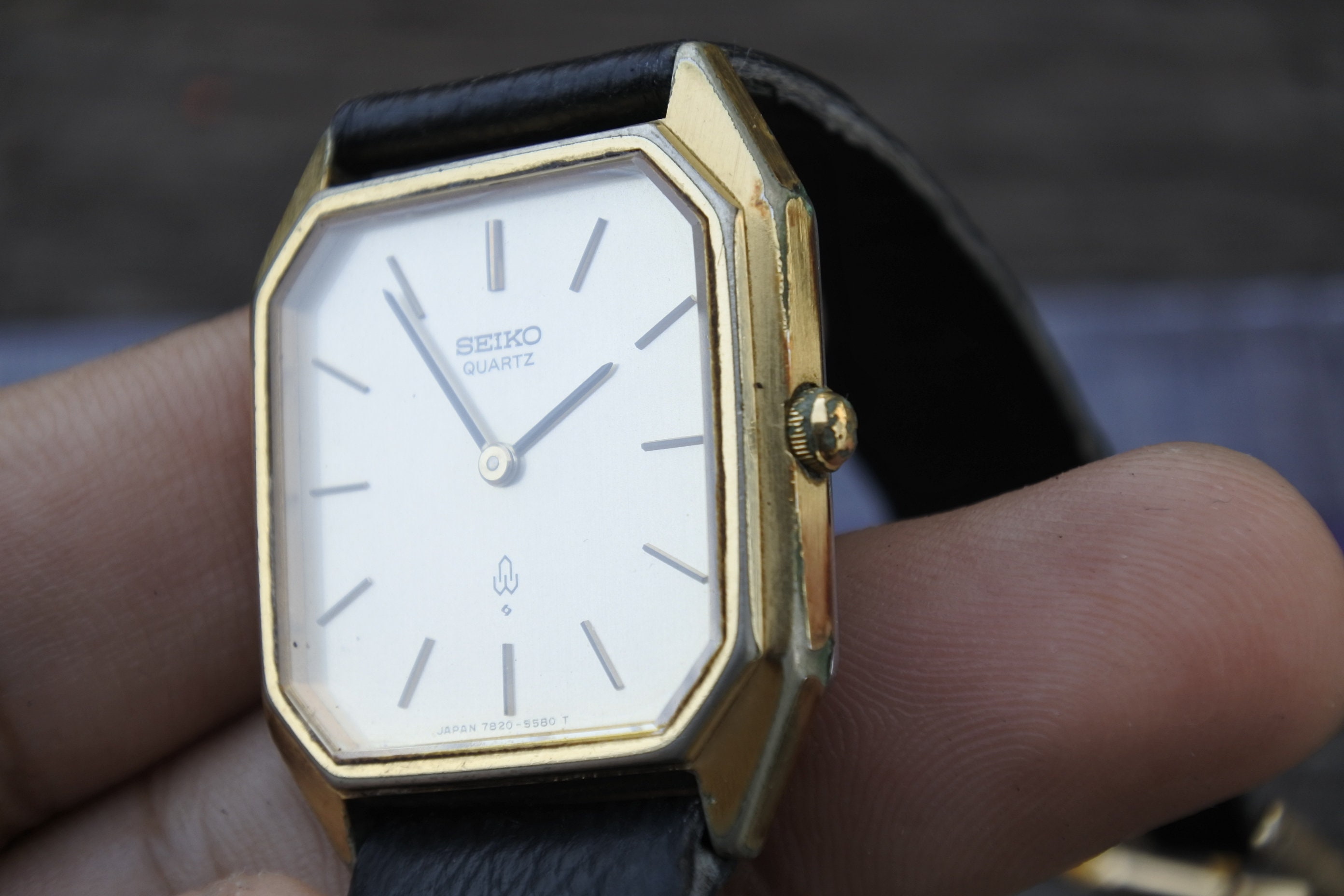 Vintage Seiko Gold Plated 7820 5440 Dress Watch Men Quartz